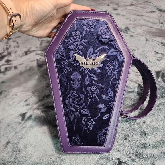 Killstar Handbags - Purple Killstar Vampire's Kiss Coffin Handbag